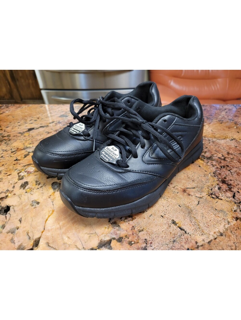 Skechers Work Slip Resistant 77235 Black Running Shoes Sneakers Men’s Size 10